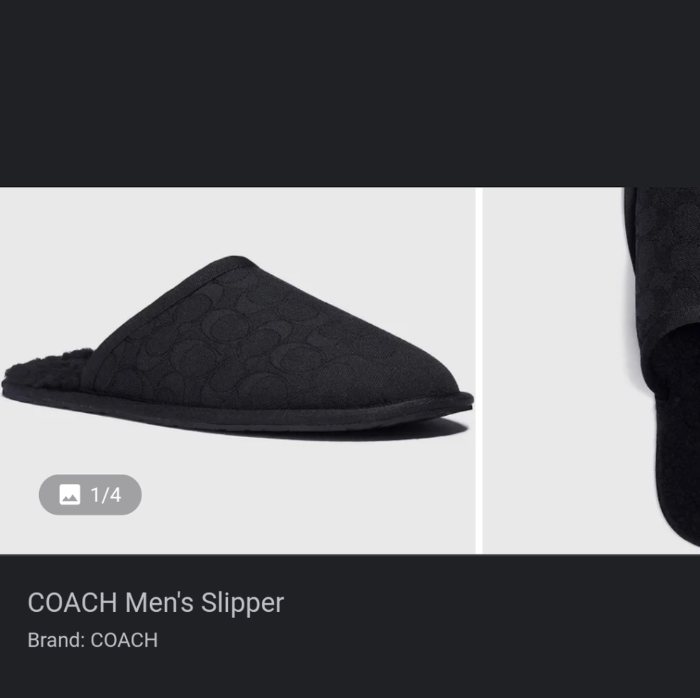 Coach men's slippers size 10
